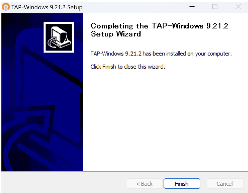 VPN.AC Windows設定画面 TAP Windows